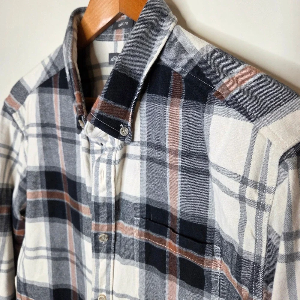 Eddie Bauer Mens Classic‎ Fit Plaid Flannel Shirt Large Long Sleeve Button Up